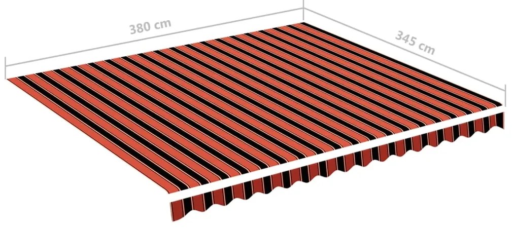 Tecido de substituição para toldo 4x3,5 m laranja e castanho