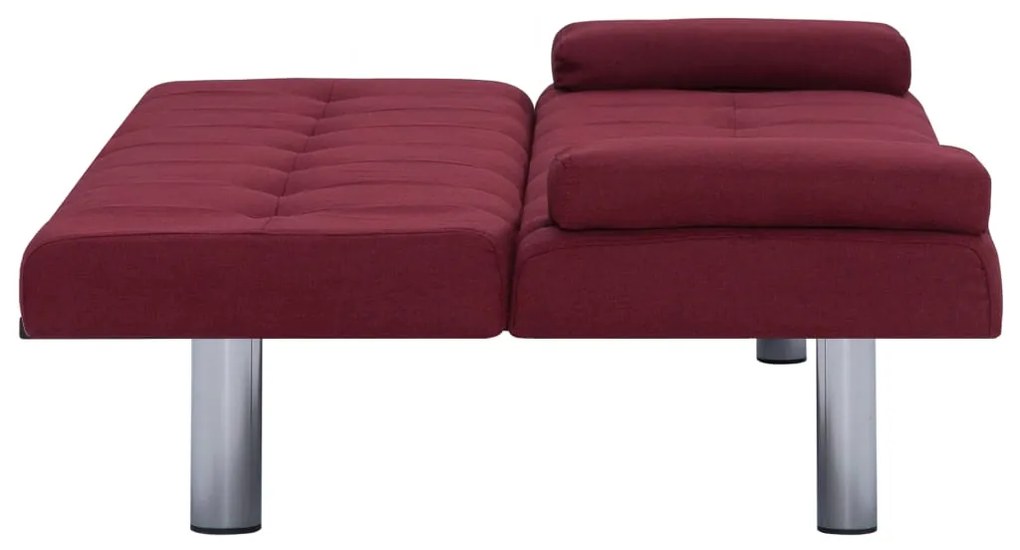 Sofá Cama Vivian - Cor Vermelho Escuro - Em Tecido, Estrutura em Madei
