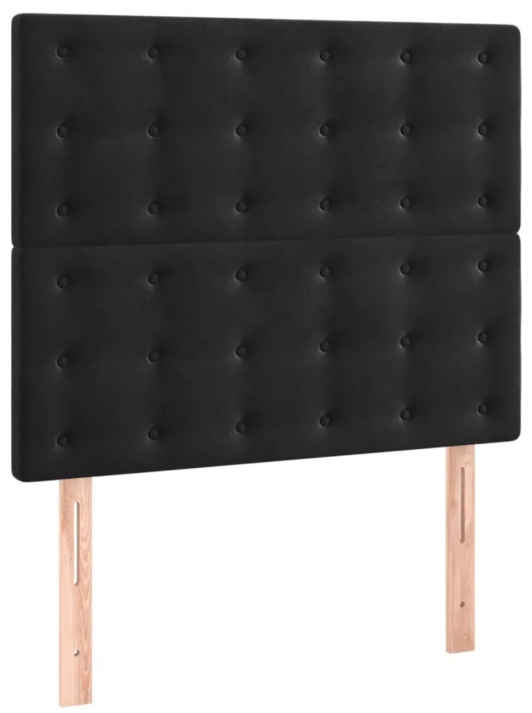 Cama com molas/colchão 80x200 cm veludo preto