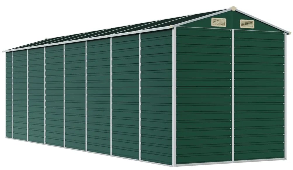 Abrigo de jardim 191x640x198 cm aço galvanizado verde