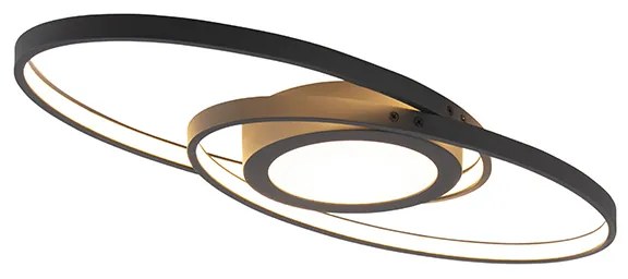Candeeiro de teto design preto com LED integrado regulável em 3 níveis - Axy Design