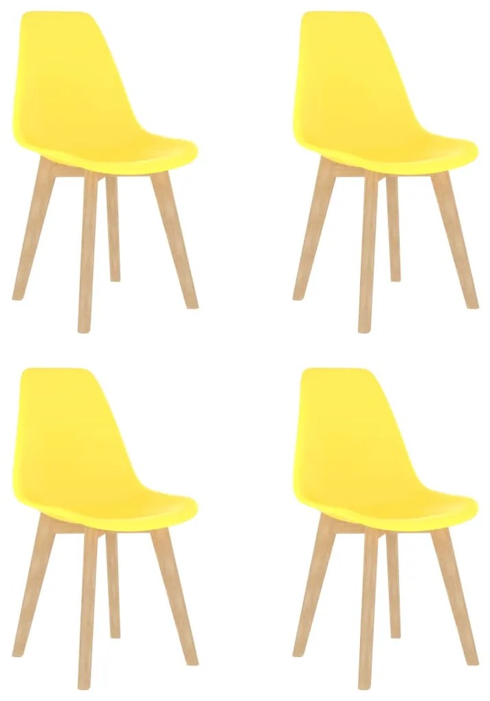 Cadeiras de jantar 4 pcs plástico amarelo