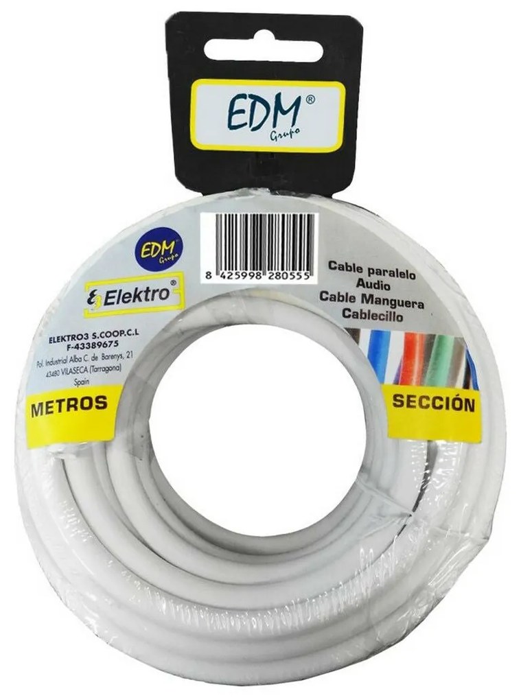 Cabo EDM 3 x 1,5 mm 10 m Branco