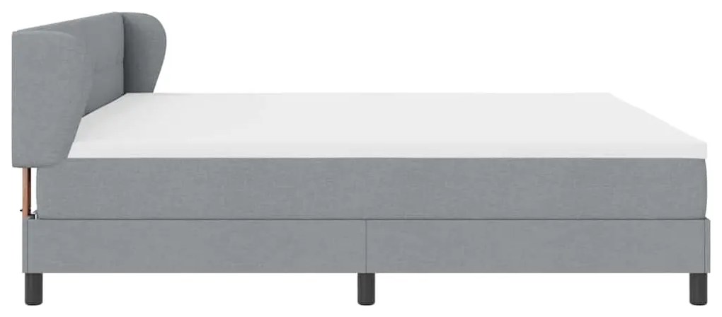 Cama Box com Colchão vidaXL Cinza Claro 200x200 cm Tecido