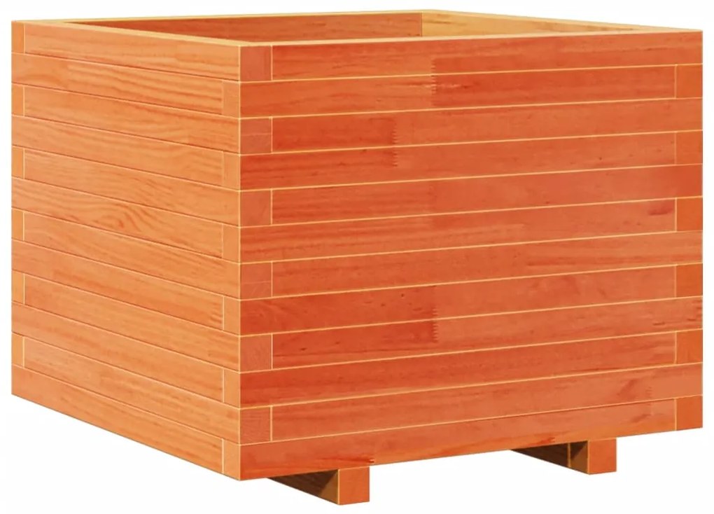 Vaso/floreira de jardim 60x60x49,5cm pinho maciço castanho mel