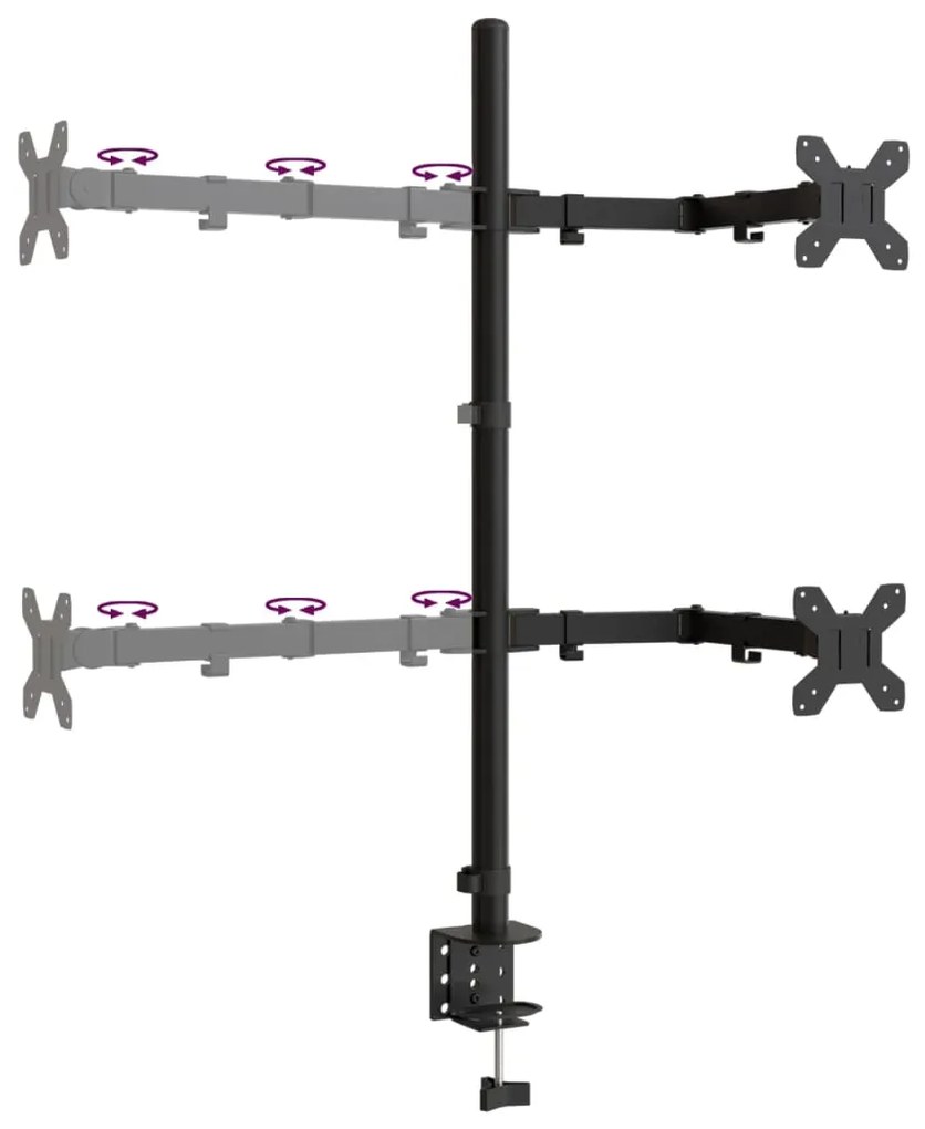 Suporte para monitor VESA 75/100 mm aço preto