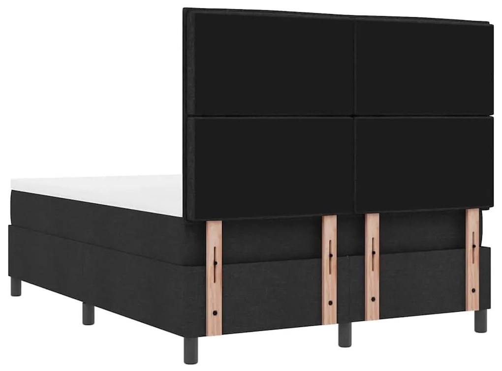Cama Box com Colchão &amp; Banco Preto 160x200 cm Tecido