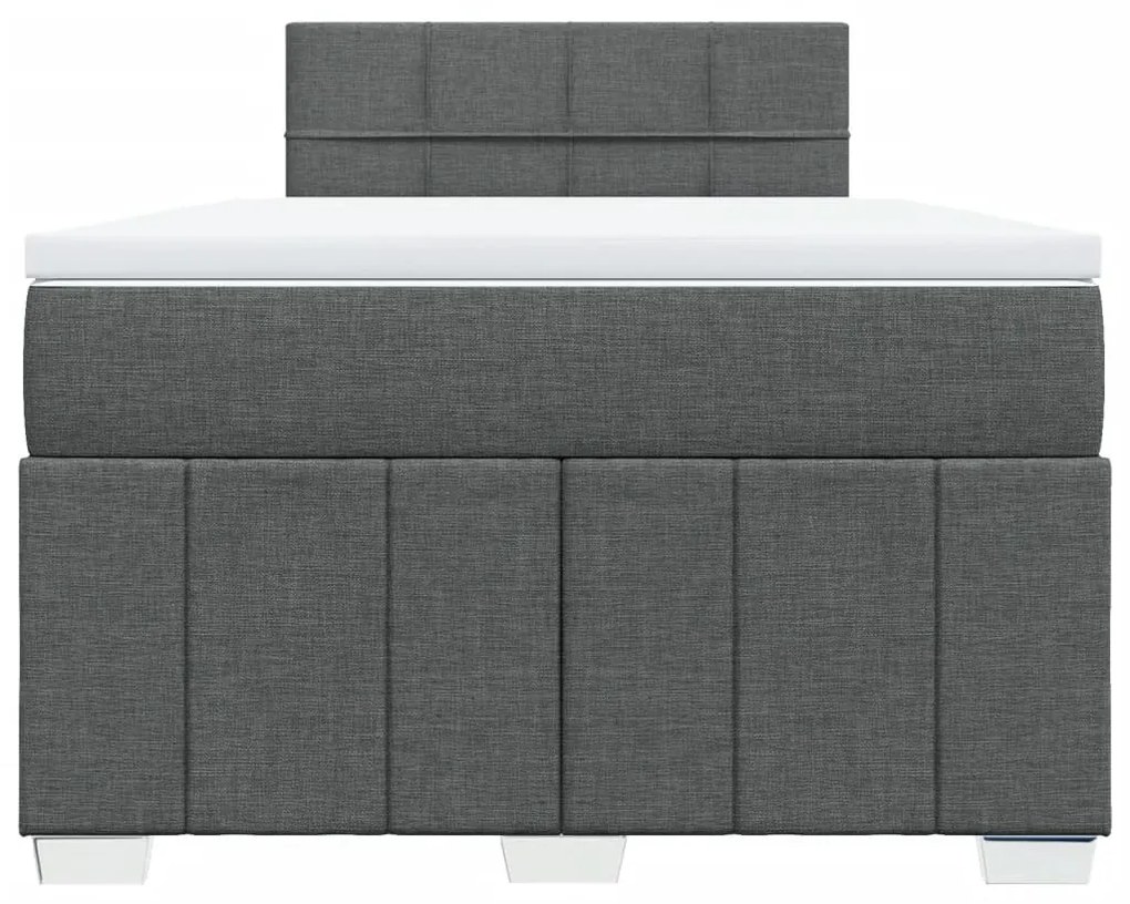 Cama boxspring com colchão 120x190 cm tecido cinzento-escuro