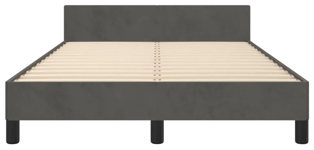 Estrutura de cama sem colchão 120x190 cm Veludo cinza escuro