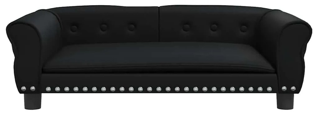 Cama para cães 95x55x30 cm couro artificial preto