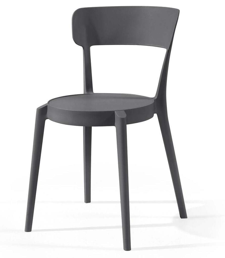 ACASA Conjunto com 4 cadeiras, Antracite MR - Polipropileno