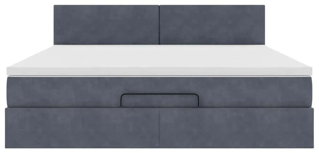 Estrutura de cama otomana com colchão 180x200cm cinzento escuro