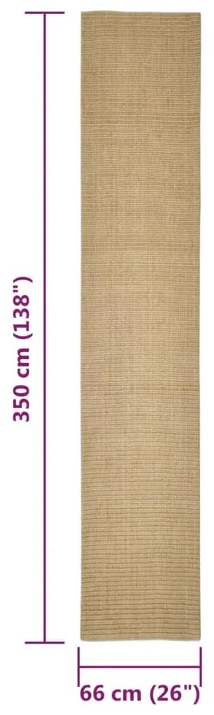 Tapete de sisal para poste arranhador 66x350 cm