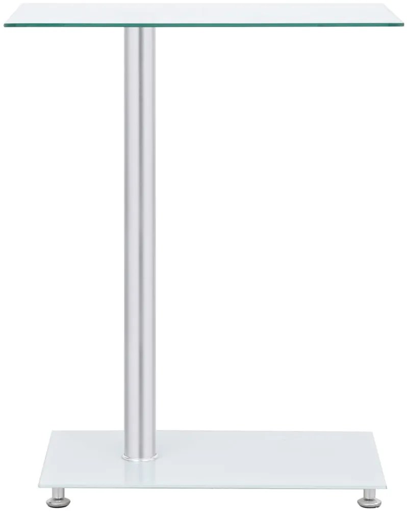Mesa de apoio formato em U 45x30x58cm vidro temp. transparente