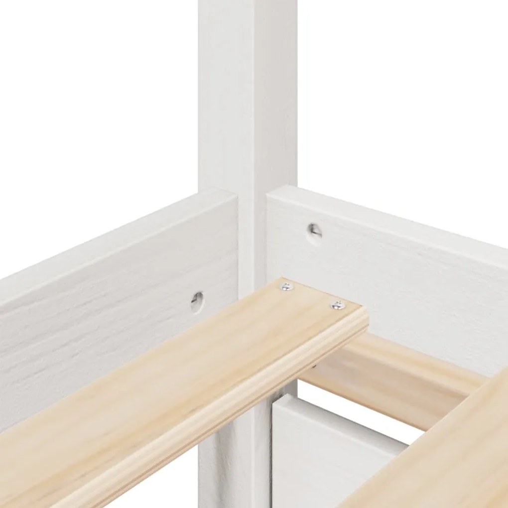 Cama sem colchão 140x190 cm madeira de pinho maciça branco
