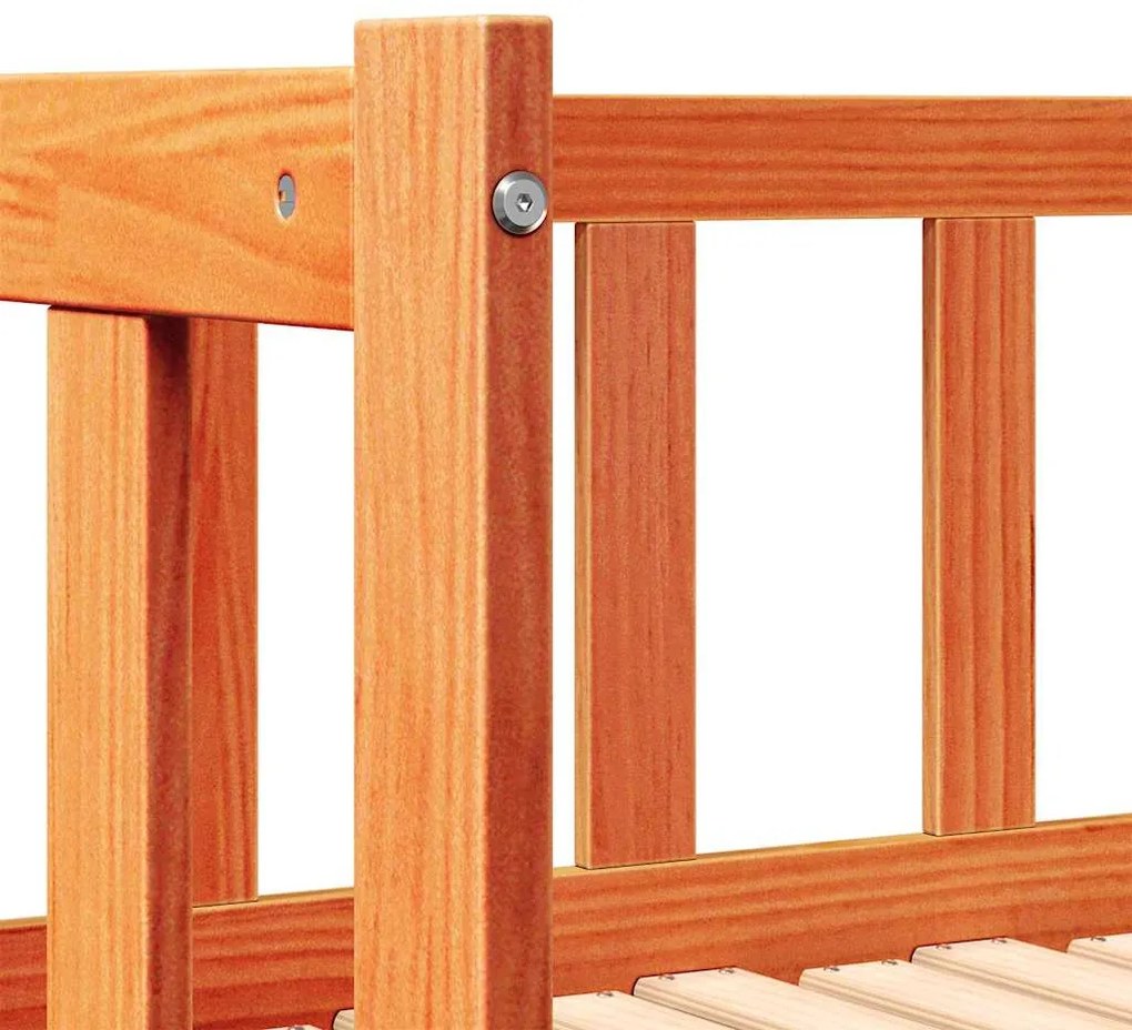 Cama de Dia Retrátil sem Colchão Castanho 2x(80x200) cm