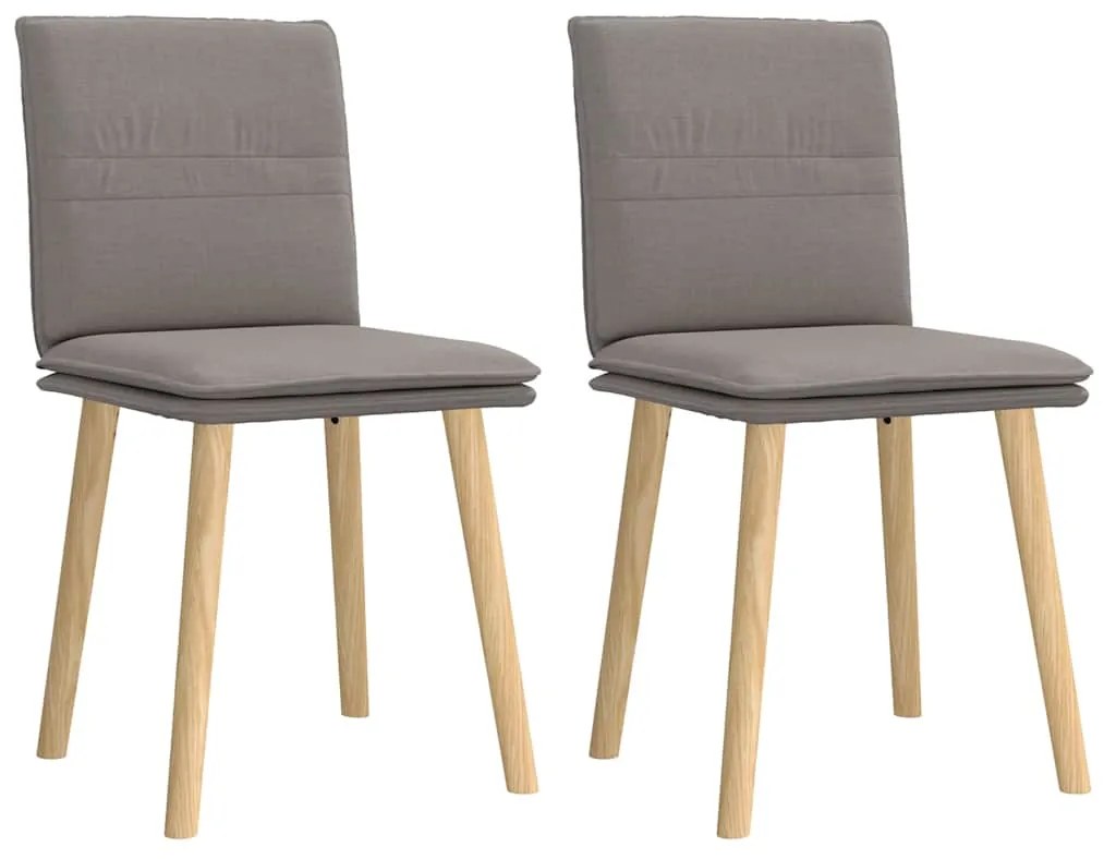 Cadeiras de jantar 2 pcs tecido cinzento-acastanhado