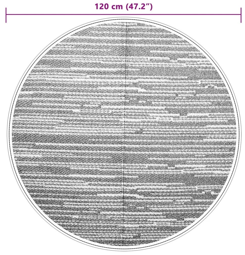 Tapete de exterior Ø120 cm PP castanho