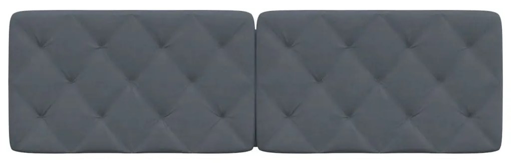 Almofadão de cabeceira 160 cm veludo cinzento-escuro