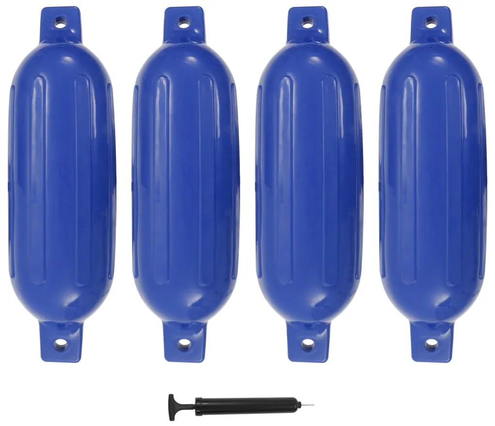 vidaXL Para-choques para barco 4 pcs 58,5x16,5 cm PVC azul