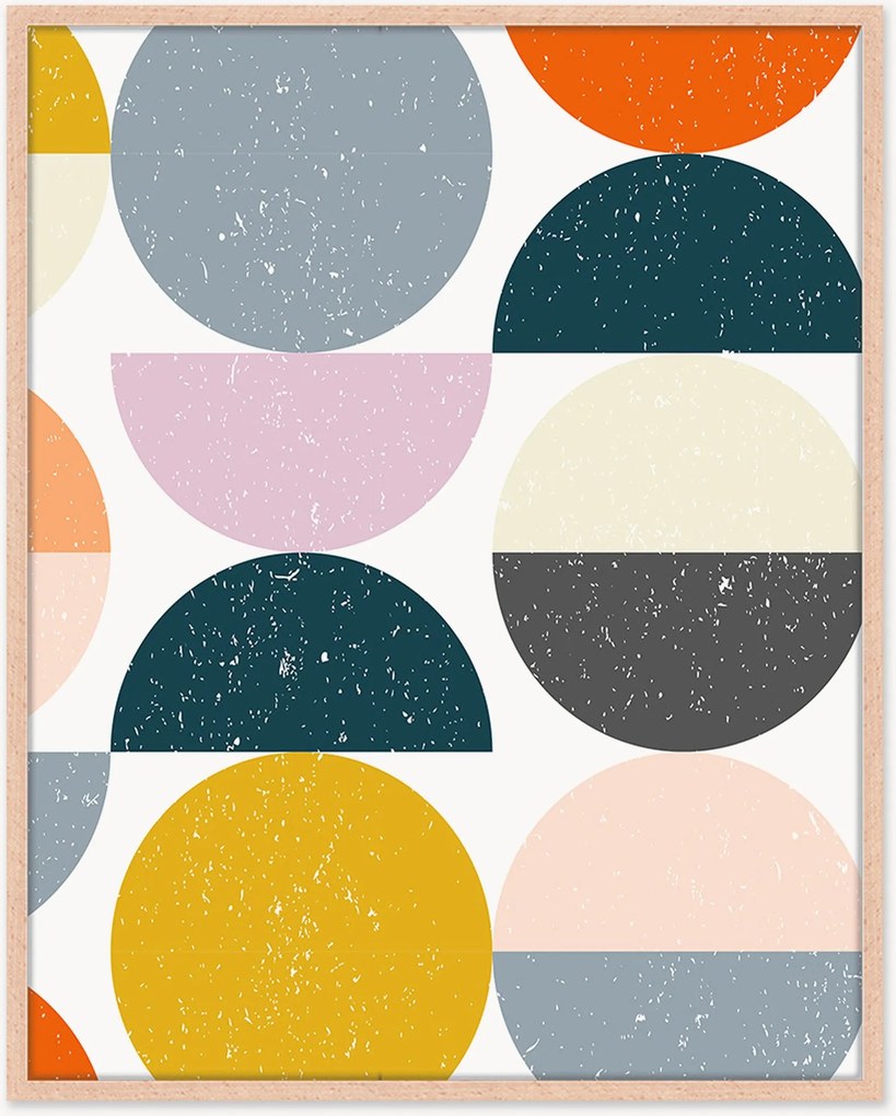 Impressão digital emoldurada Geometric Shapes