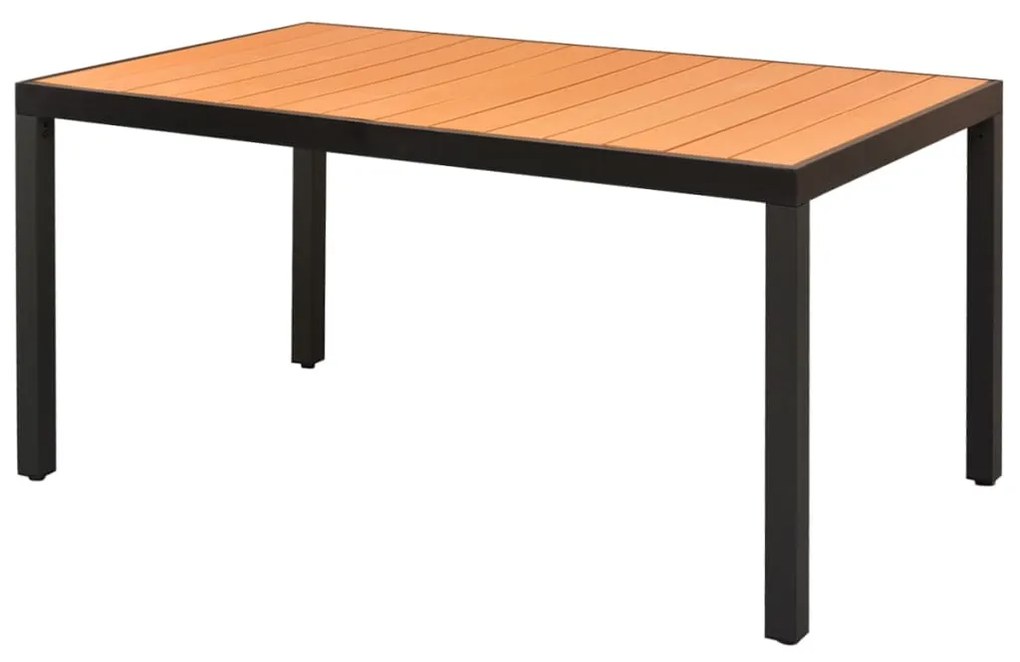 42794 vidaXL Mesa de jardim em alumínio e WPC 150x90x74 cm castanho