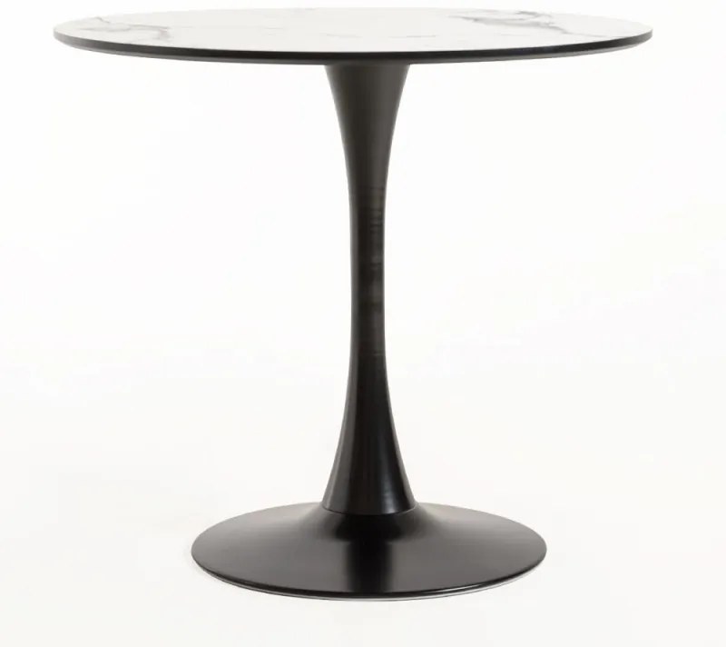Mesa Kolio 90 cm Marmol - Preto