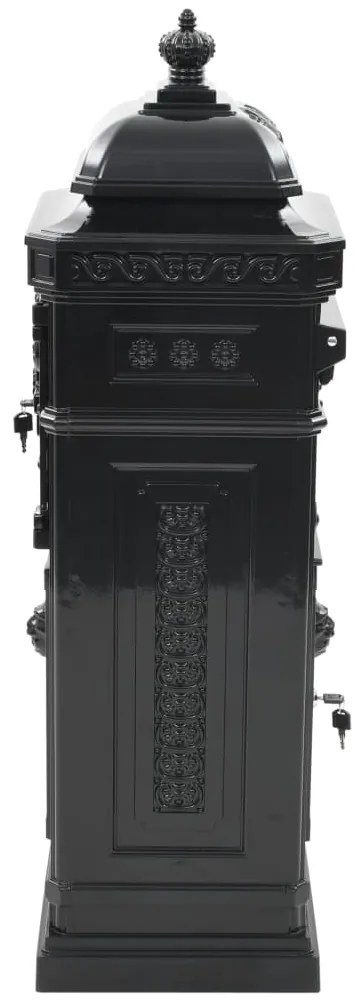 Caixa correio coluna estilo vintage alumínio inoxidável preto