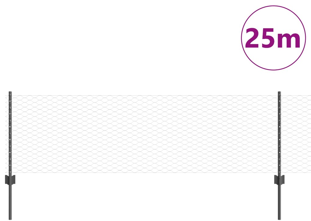 Postes de Cerca vidaXL 11 pcs U-Channel Cinza 60 cm Aço