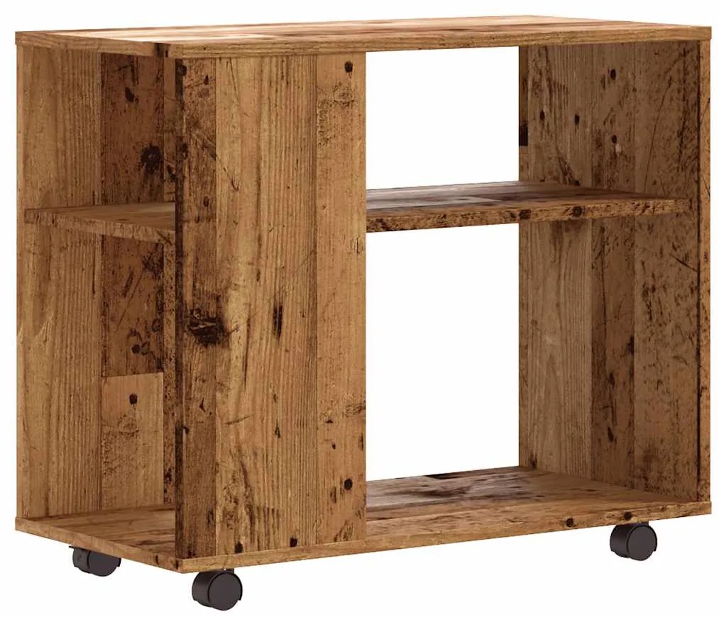 Mesa de apoio madeira velha 70x35x55 cm madeira trabalhada