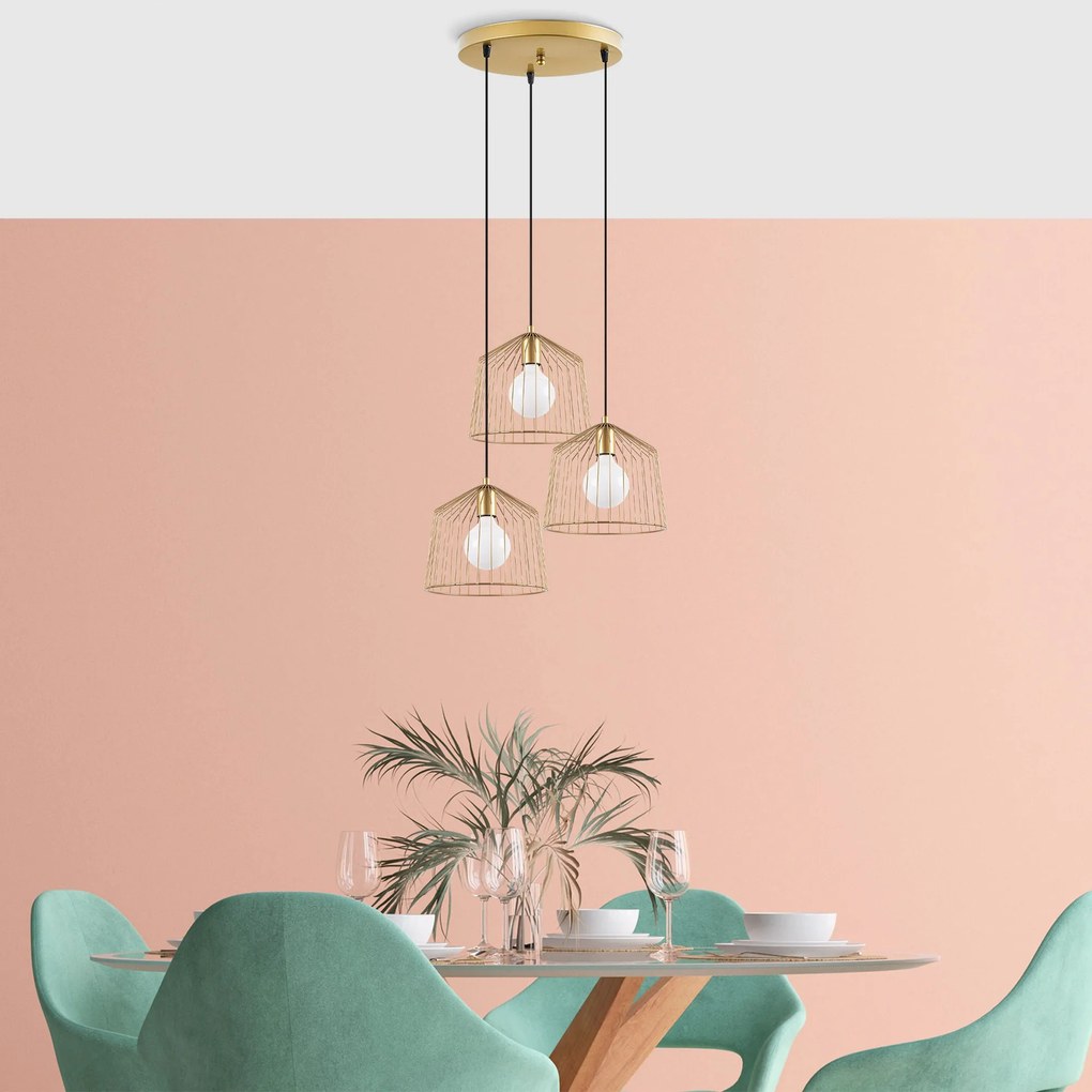 Chandelier Cat – Dourado Brilhante – 50 x 50 x 121 cm