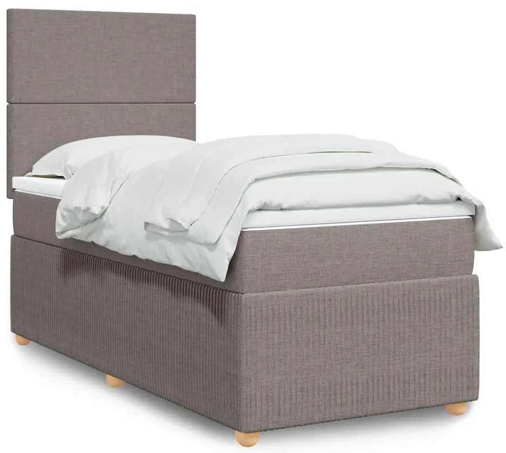 Cama com molas/colchão 80x200 cm tecido castanho-acinzentado