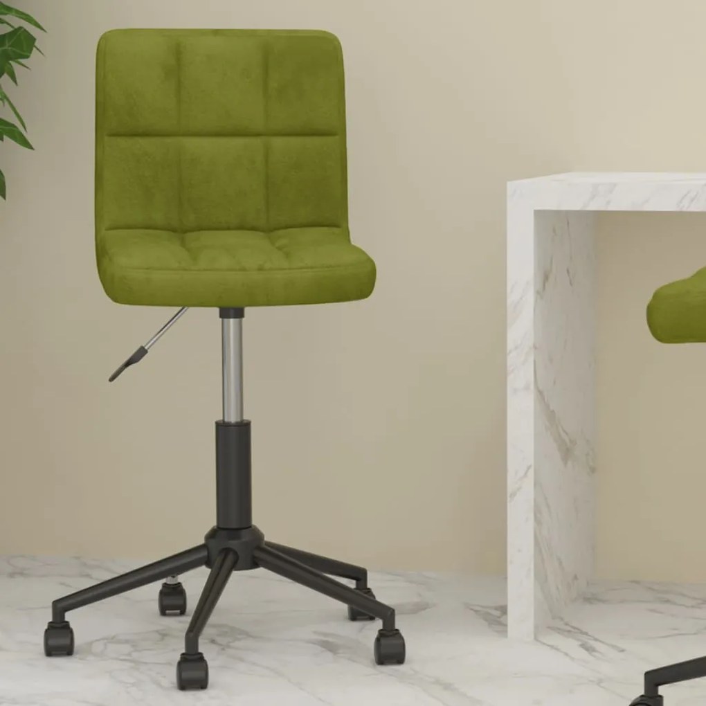 vidaXL Cadeira de escritório giratória veludo verde-claro
