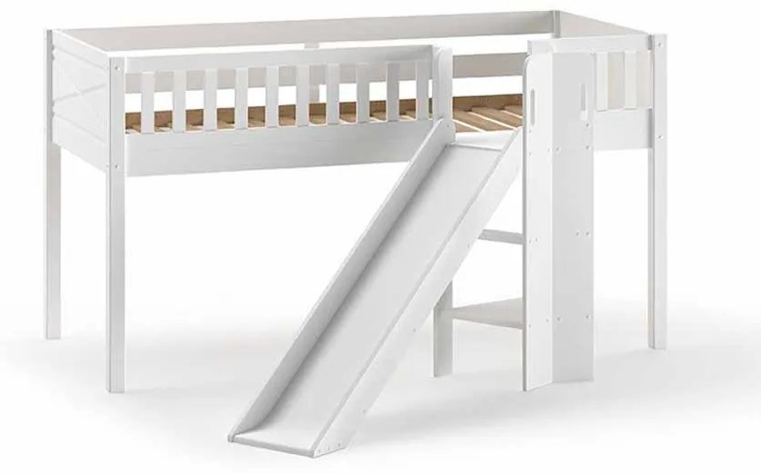 Conjunto cama Infantil SCOTT + escorrega Branca