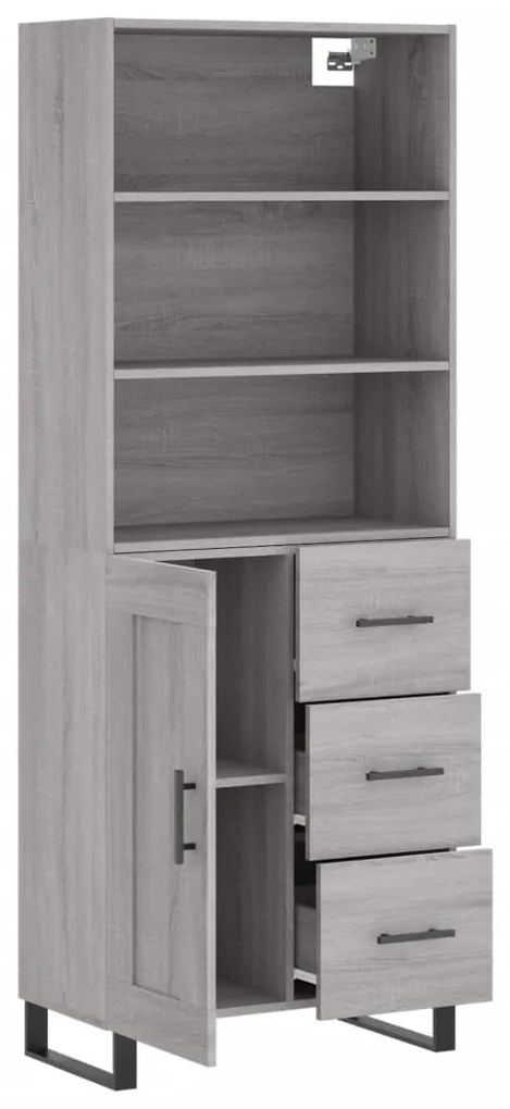 Armário alto 69,5x34x180 cm derivados de madeira sonoma cinza