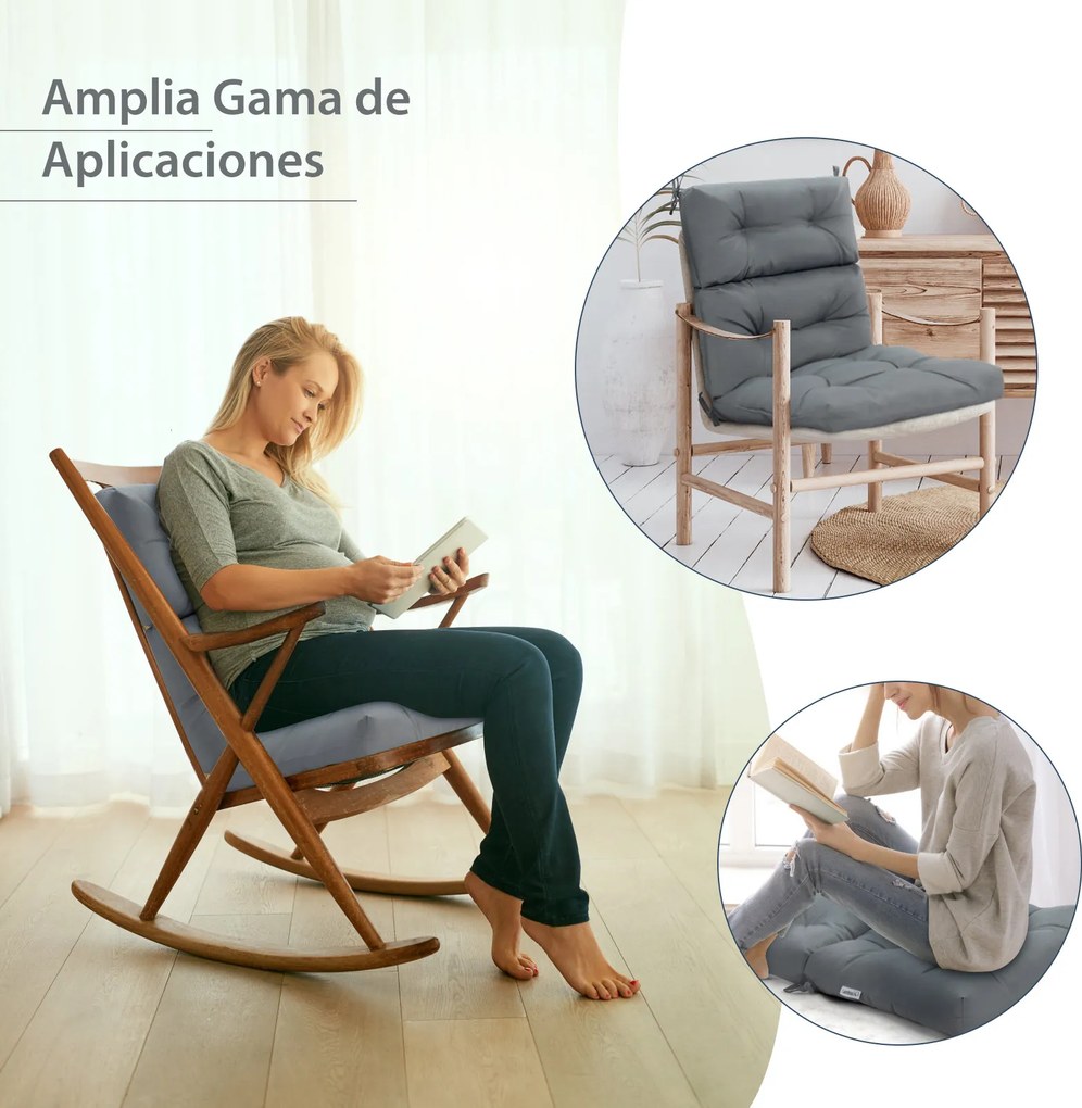 Conjunto de 2 almofadas para cadeira de encosto alto (CADEIRAS NÃO INCLUIDAS) com cintas antiderrapantes, espuma espessa, poliéster respirável, interi