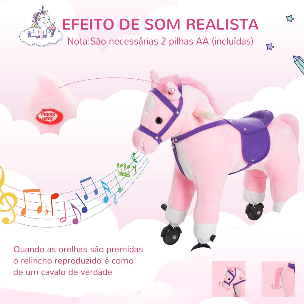 vidaXL Cavalo de montar em peluche castanho escuro XXL