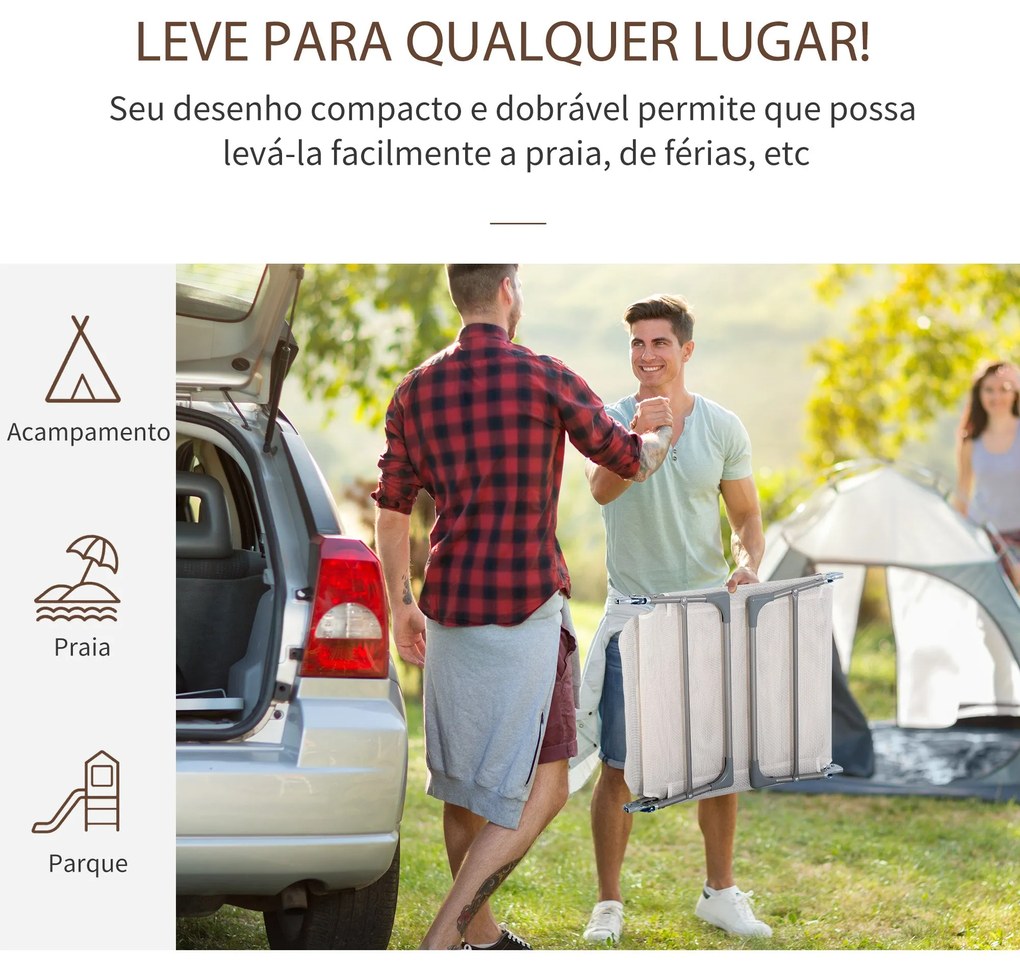 Espreguiçadeira dobrável e reclinável de jardim com apoio de cabeça e