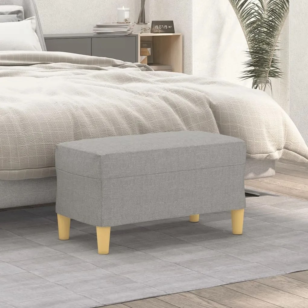 349367 vidaXL Banco 70x35x41 cm tecido cinzento-claro