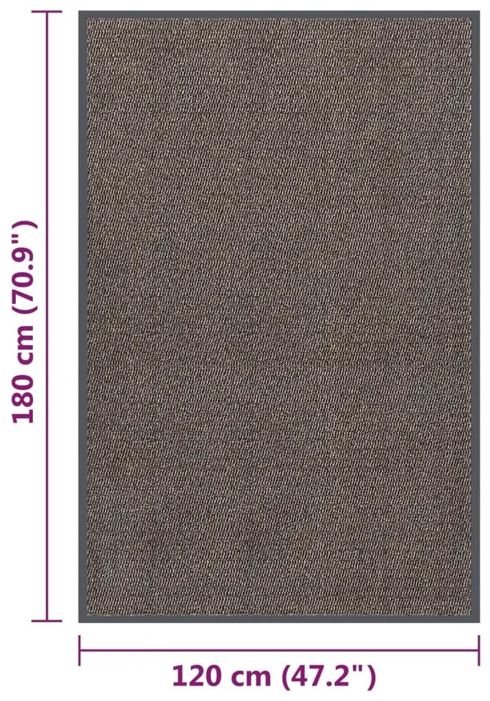 Tapete de entrada tufado 120x180 cm castanho-escuro