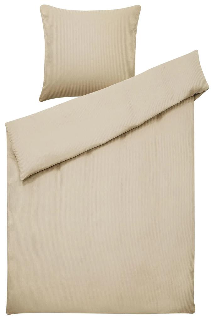 Conjunto de capas de edredão em algodão acetinado creme 135 x 200 cm AVONDALE Beliani