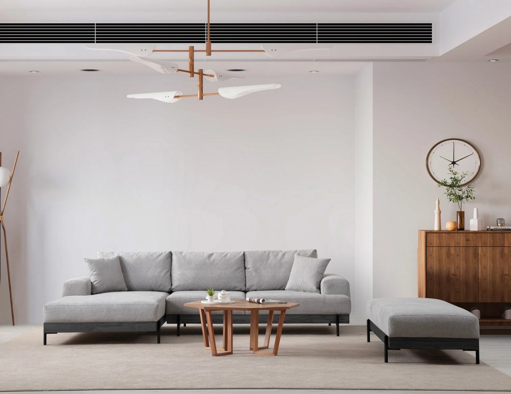 Sofá de Canto Eti – Cinzento – 170 x 280 cm