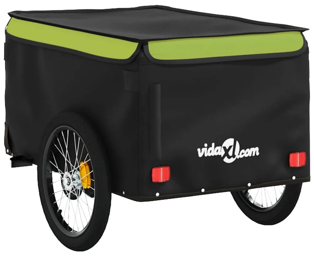 Reboque para bicicleta 30 kg ferro preto e verde