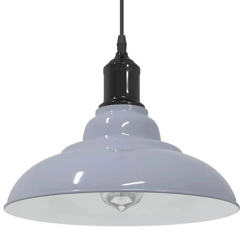 vidaXL Candeeiro suspenso regulável altura E27 cinza brilhante Ø31cm