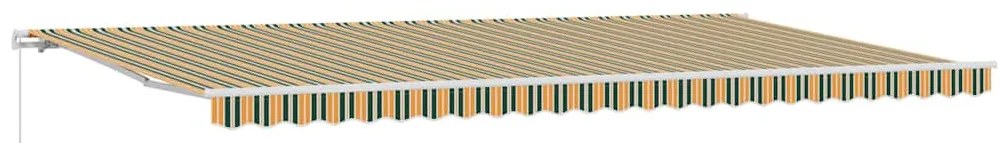 Toldo Manual Retrátil Verde e Amarelo 600x300 cm