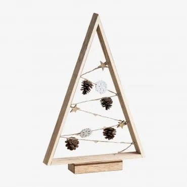 Árvore De Natal Em Madeira Com Luzes Led Niorb Natural - Sklum