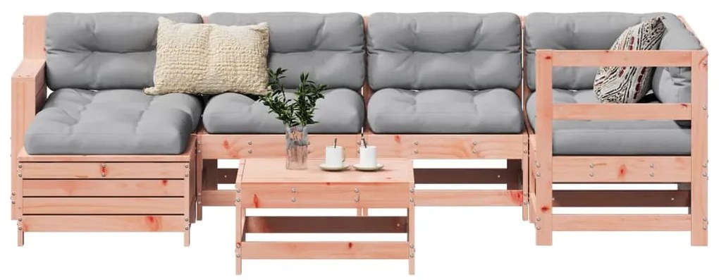 7 pcs conjunto sofás jardim madeira abeto-de-douglas