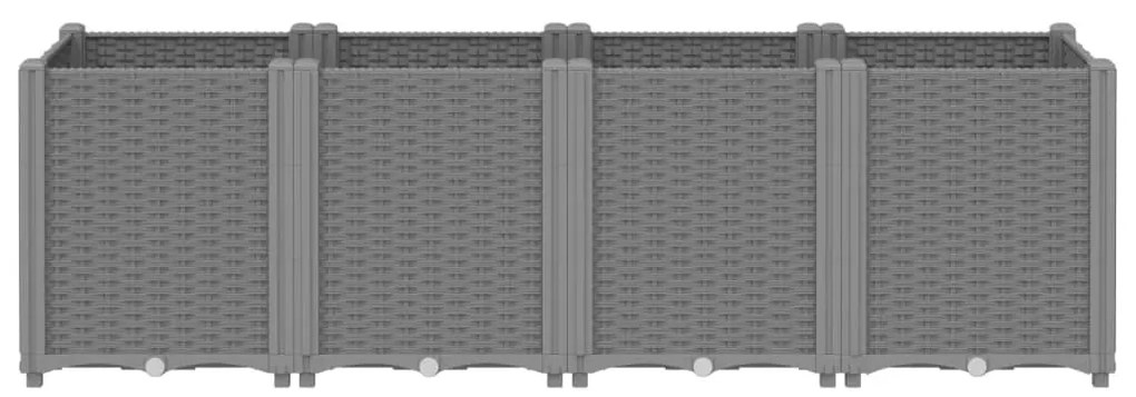Vaso/floreira 160x40x53 cm PP cinzento-claro