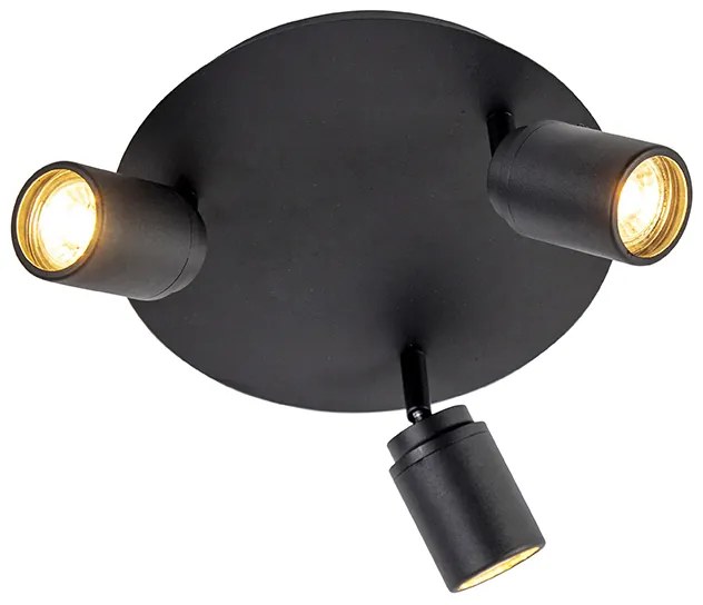 LED Foco de casa de banho inteligente preto IP44 incl. 3 WiFi GU10 - Ducha Moderno