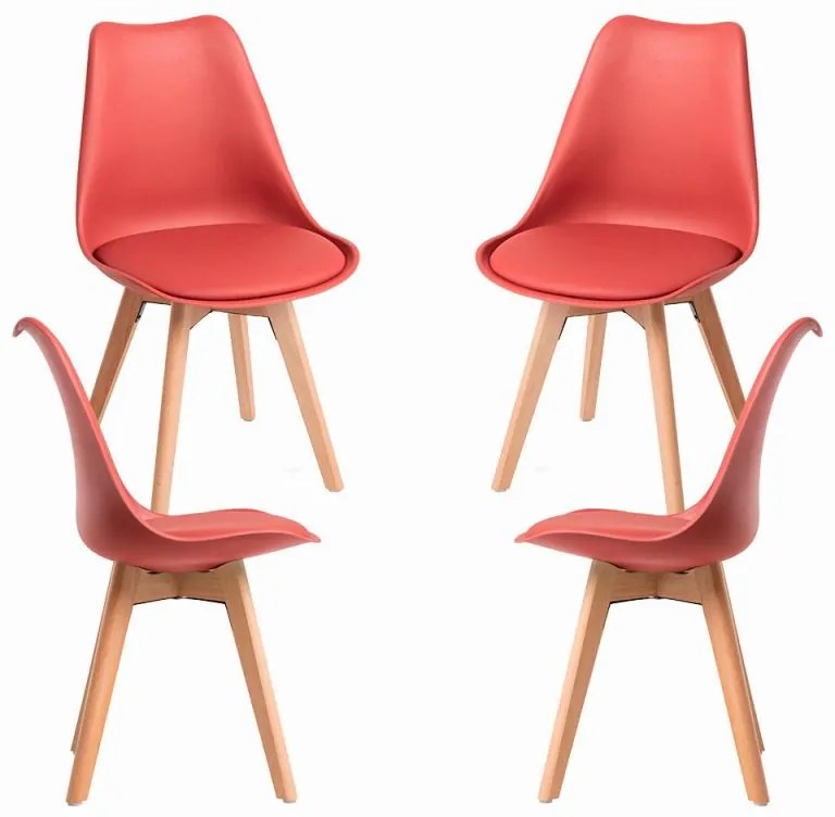 Pack 4 Cadeiras Synk Basic - Vinho Tinto